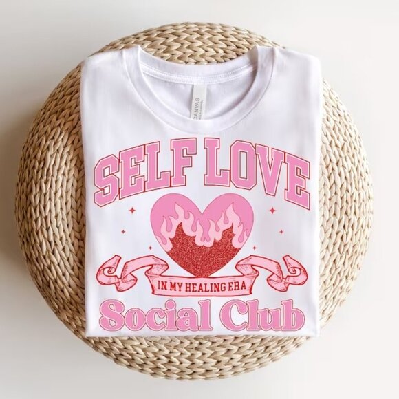 Gildan Other - Retro Valentines T-Shirt, Valentines Day Self Love Club T-Shirt